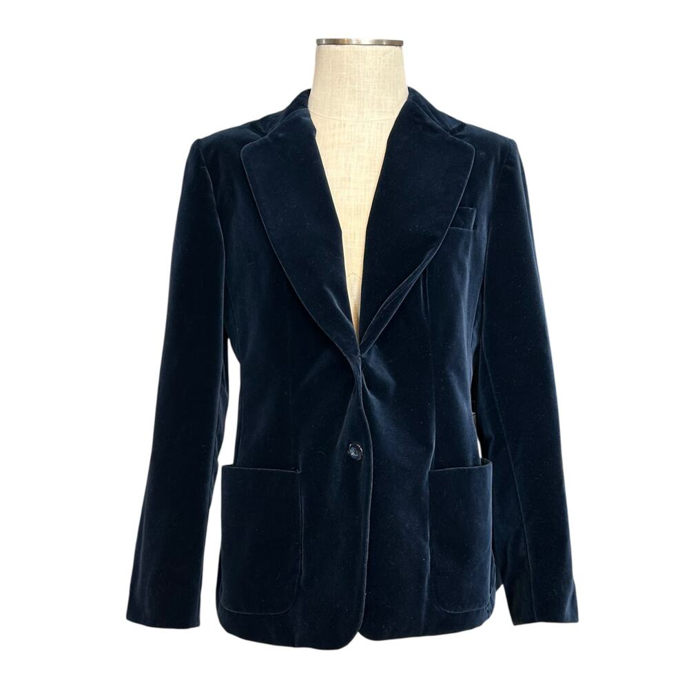 Vintage Kirkland Hall Blue Velvet Blazer Medium